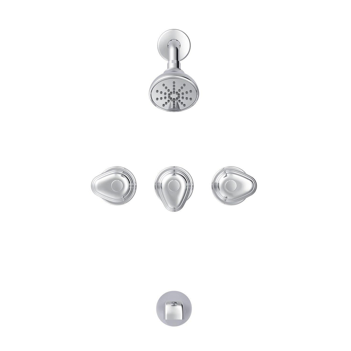 Gerber G0058520 Chrome Hardwater Three Handle Sliding Sleeve Escutcheon Tub ...