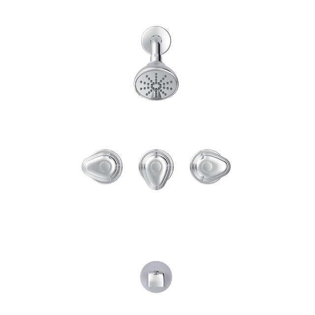 Gerber G0058510 Chrome Hardwater Three Handle Threaded Escutcheon Tub & SHOW...
