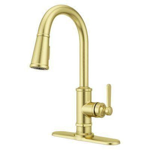 Port Haven 1-Handle Pull-Down Kitchen Faucet in Brushed Gold