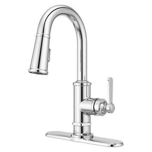Port Haven Pull-Down Bar/Prep Faucet in Polished Chrome