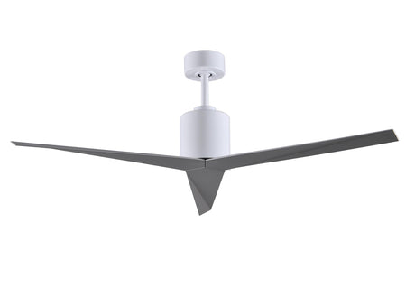 Matthews Fan EK-WH-BN Eliza 3-blade paddle fan in Gloss White finish with brushed nickel all-weather ABS blades. Optimized for wet locations.