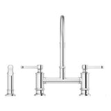 Port Haven 2-Handle Kitchen Faucet with Side Spray in Polished Chrome