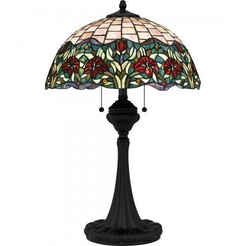 Quoizel TF16141MBK Tiffany Table lamp tiffany 3 lights matte black Table Lamp