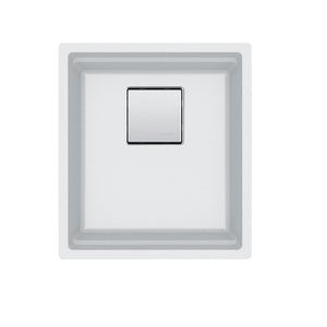 FRANKE PKG11014PWT Peak  16.1-in. x 18.1-in. Polar White Granite Undermount Single Bowl Kitchen Sink - PKG11014PWT In Polar White