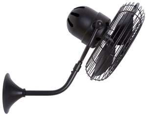 Matthews Fan MP-BK-MTL Michelle Parede vintage style wall fan in matte black finish.