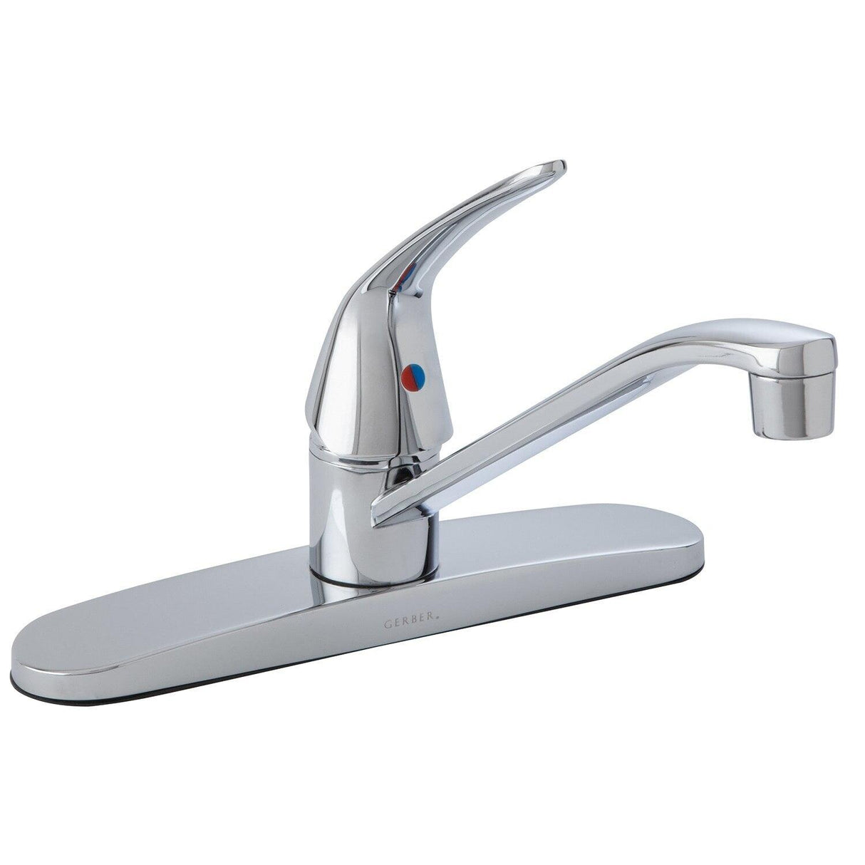 Gerber G0040210W Chrome Maxwell Se Single Handle Kitchen Faucet W/out Spray & W/ ...
