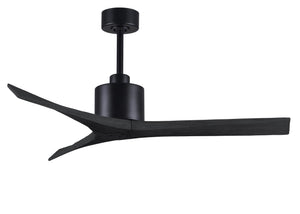 Matthews Fan MW-BK-BK-52 Mollywood 6-speed contemporary ceiling fan in Matte Black finish with 52” solid matte black wood blades