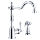 Gerber D401157 Chrome Opulence Single Handle Kitchen Faucet