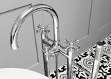 Tisbury Traditional 2-Handle Tub Filler with Hand Shower in Polished Chrome