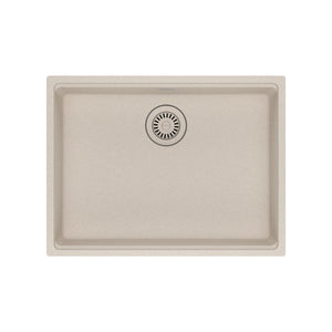 FRANKE MAG11023ADA-CHA Maris Undermount 25-in x 18.94-in Granite ADA Single Bowl Sink in Champagne In Champagne