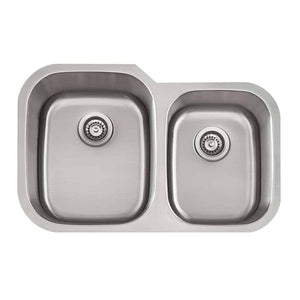 LENOVA SS-CL-D2L-16 Undermount Double Bowl 32 x 20-3/4 9/8 - Brushed Satin UNDERMOUNT KITCHEN SINK Kitchen,Kitchen Sinks,Undermount Sinks, Lenova Classic 16 Gauge Stainless Steel Sinks