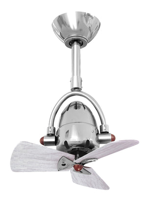 Matthews Fan DI-CR-WDBW Diane oscillating ceiling fan in Polished Chrome finish with solid barn wood blades.