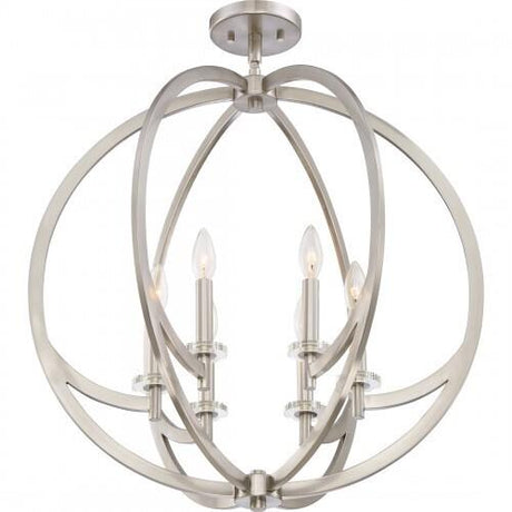 Quoizel ON1724BN Orion Semiflush mount 6 lights brushed nickel Semi-Flush Mount