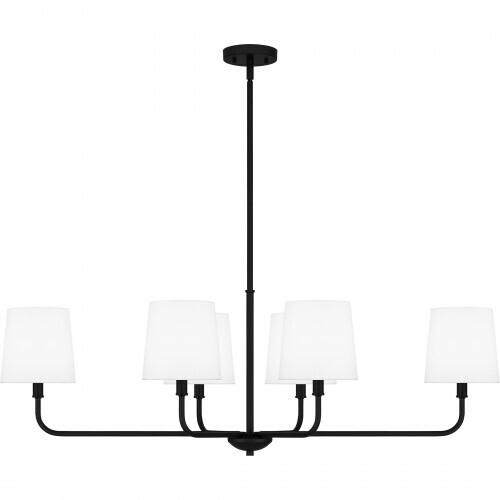 Quoizel GGR642MBK Gallagher Linear chandelier 6 lights matte black Island Light