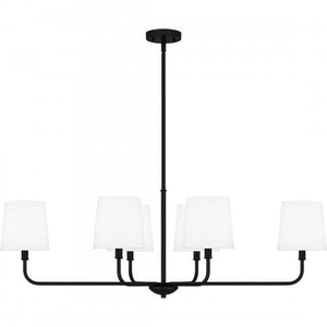 Quoizel GGR642MBK Gallagher Linear chandelier 6 lights matte black Island Light