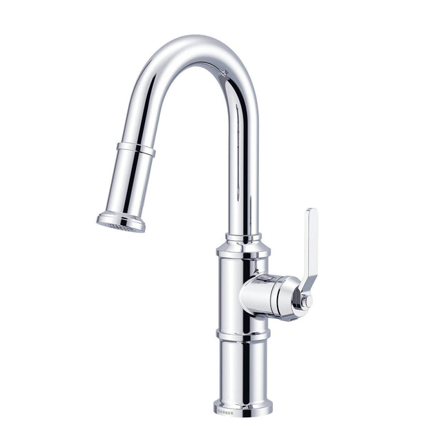 Gerber D150537BS Satin Black Kinzie Single Handle Pull-down Prep Faucet