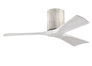 Matthews Fan IR3H-BW-MWH-42 Irene-3H three-blade flush mount paddle fan in Barn Wood finish with 42” solid matte white wood blades. 