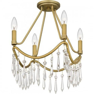 Quoizel AID1712AB Airedale Semi flush 4 lights aged brass Semi-Flush Mount
