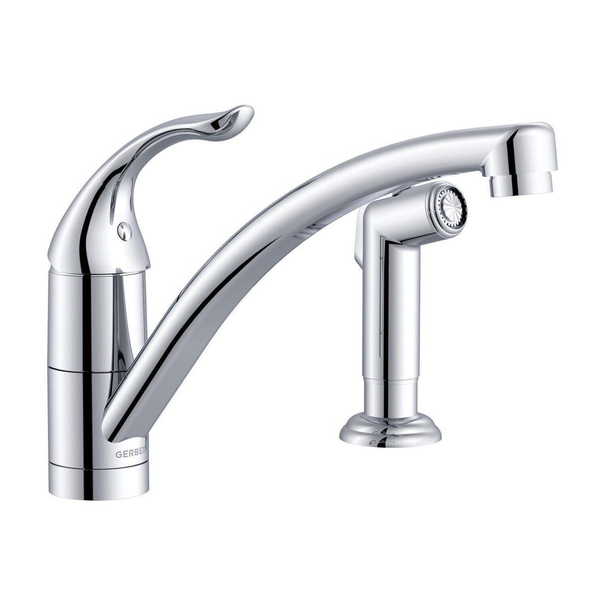 Gerber G0040012 Chrome Viper Single Handle Kitchen Faucet W/ Spray & Deck Plate 1.7...