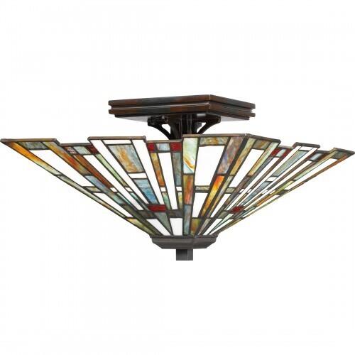 Quoizel TFMK1714VA Maybeck Semi-flush mount tiffany 2 light valiant Flush Mount