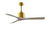 Matthews Fan NK-BRBR-GA-52 Nan 6-speed ceiling fan in Brushed Brass finish with 52” solid gray ash tone wood blades