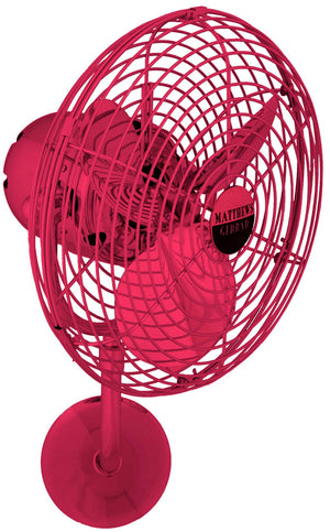 Matthews Fan MP-RED-MTL Michelle Parede vintage style wall fan in Rubi (Red) finish.