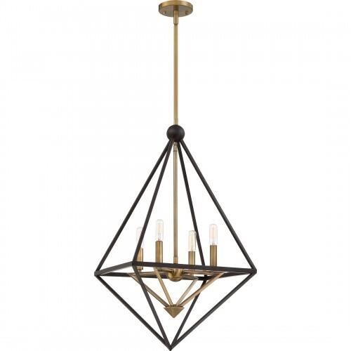 Quoizel LVR5204WT Louvre Foyer 4 light western bronze Pendant