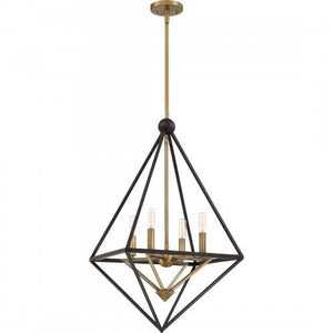 Quoizel LVR5204WT Louvre Foyer 4 light western bronze Pendant