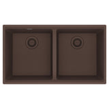 FRANKE MAG1201515-MOC Maris Undermount 33-in x 18.94-in Granite Double Bowl Kitchen Sink in Mocha In Mocha