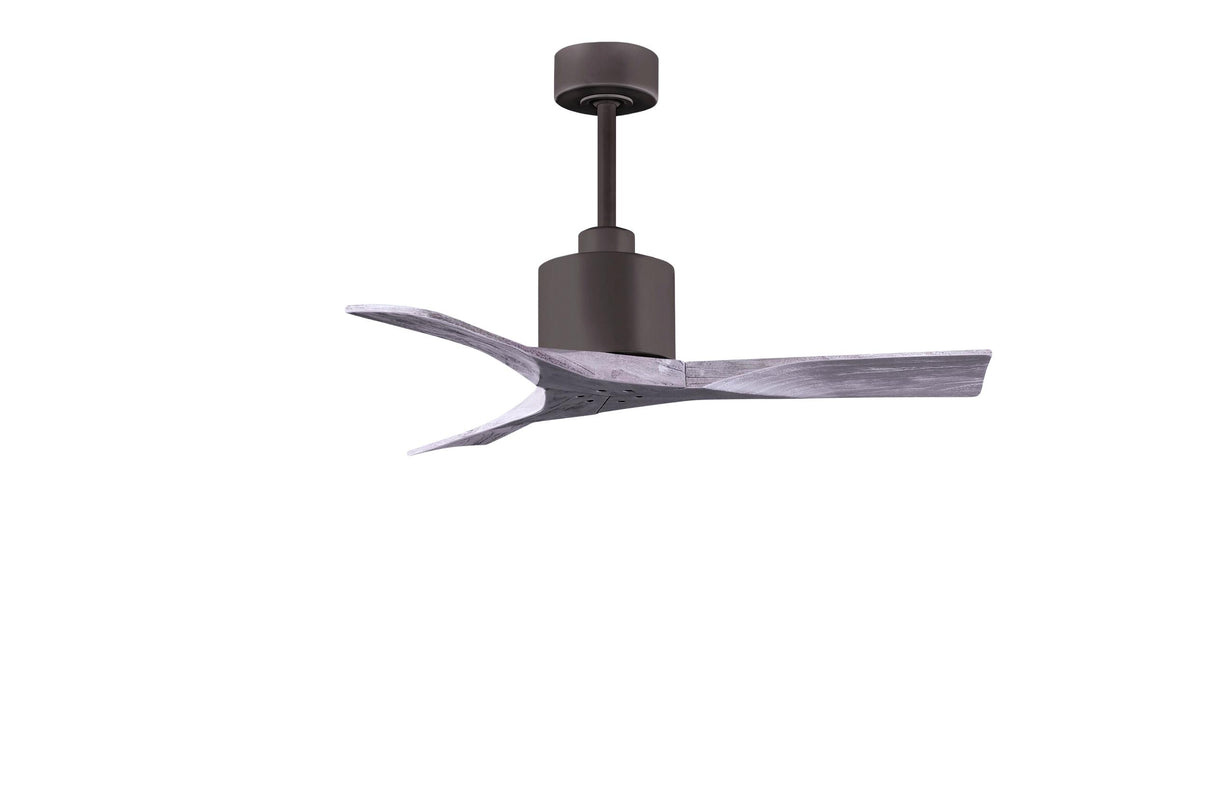 Matthews Fan NK-TB-BW-42 Nan 6-speed ceiling fan in Textured Bronze finish with 42” solid barn wood tone wood blades