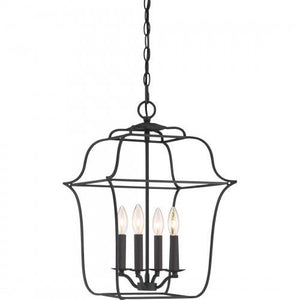 Quoizel GLY5204BA Gallery 4 light foyer ryl ebony Pendant