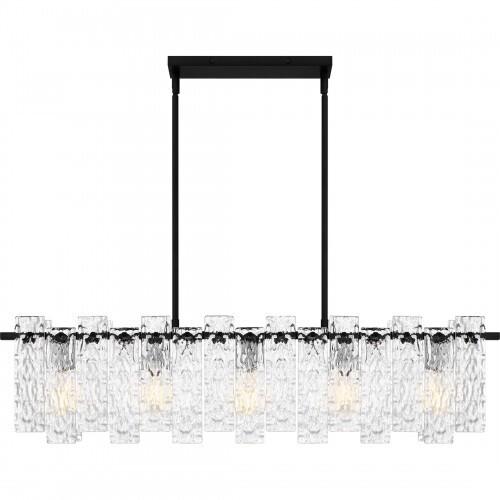 Quoizel PCCAS539MBK Caspian Linear chandelier 5 lights matte black Island Light