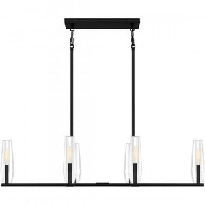 Quoizel MUT640MBK Malamute Linear chandelier 6 lights matte black Island Light