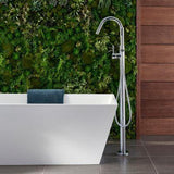 Modern Free Standing Tub Filler in Polished Chrome