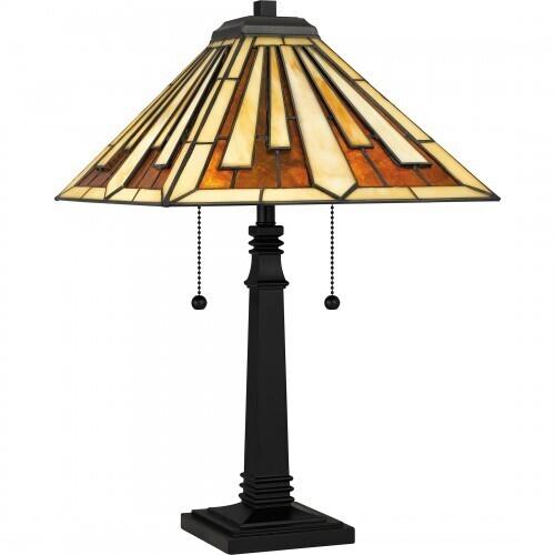 Quoizel TF5621MBK Tiffany Table lamp tiffany 2 lights matte black Table Lamp