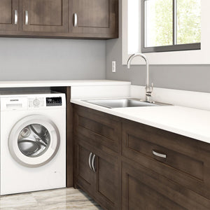 KINDRED QSLA2225-10-3N Utility Collection 25.25-in LR x 22-in FB x 10-in DP Drop In Single Bowl 3-Hole Stainless Steel Laundry Sink In Satin Finished Bowl with Mirror Finished Rim