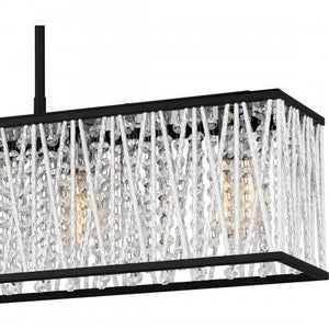 Quoizel PCCET538MBK Celeste Linear chandelier 5 lights matte black. Island Light