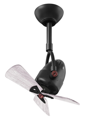 Matthews Fan DI-BK-WDBW Diane oscillating ceiling fan in Matte Black finish with solid barn wood blades.