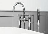Tisbury Traditional 2-Handle Tub Filler with Hand Shower in Polished Chrome