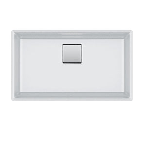FRANKE PKG11031PWT-WKC Peak Workcenter 32.0-in. x 18.8-in. Polar White Granite Undermount Single Bowl Kitchen Sink In Polar White