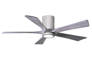 Matthews Fan IR5HLK-BW-BW-52 IR5HLK five-blade flush mount paddle fan in Barn Wood finish with 52” solid barn wood tone blades and integrated LED light kit.