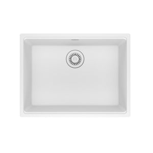 FRANKE MAG11023-PWT Maris Undermount 25-in x 18.94-in Granite Single Bowl Kitchen Sink in Polar White In Polar White