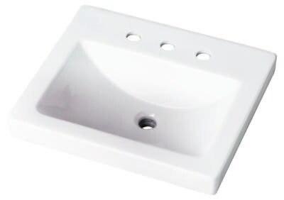 Gerber G0012899 White Wicker Park Rectangular 8" Centers Above Counter Bathroom Sink