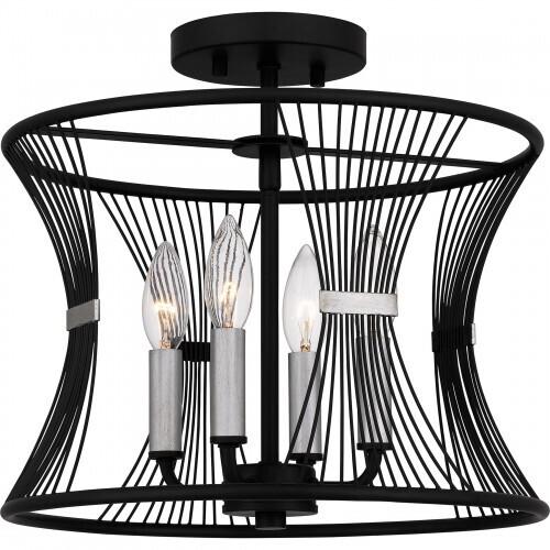 Quoizel LEI1714MBK Leiland Semi flush 4 lights matte black Semi-Flush Mount