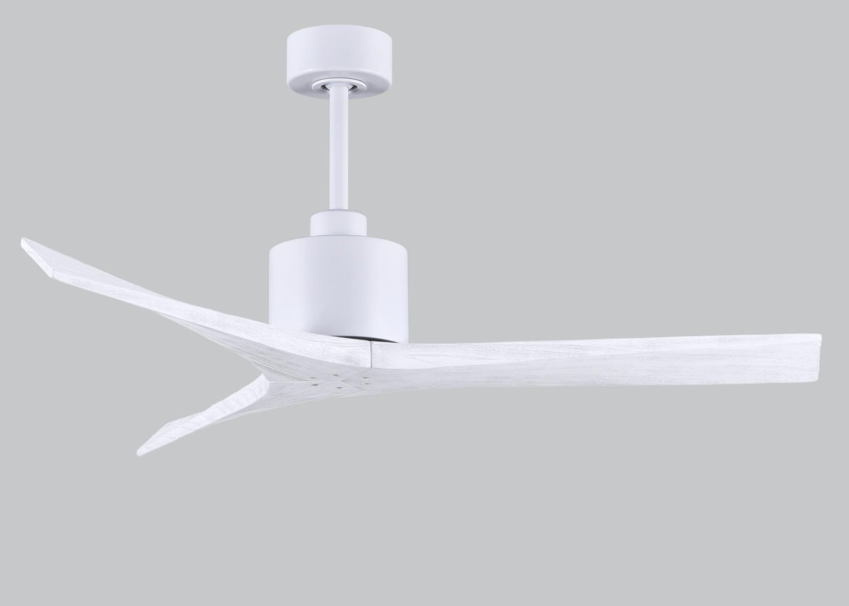 Matthews Fan MW-MWH-MWH-52 Mollywood 6-speed contemporary ceiling fan in Matte White finish with 52” solid matte white wood blades