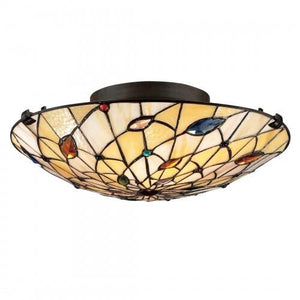 Quoizel TF1409SVB Graham Flush mount  tiff vintage bronze 17"d Flush Mount
