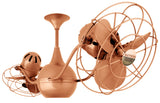 Matthews Fan VB-BRCP-MTL Vent-Bettina 360° dual headed rotational ceiling fan in brushed copper finish with metal blades.