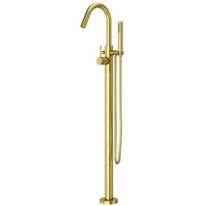 Modern Free Standing Tub Filler in Brushed Gold