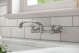 Pfirst Series 2-Handle Wallmount Kitchen Faucet in Polished Chrome