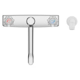 Pfirst Series 2-Handle Kitchen Faucet with White Side Spray in Polished Chrome
